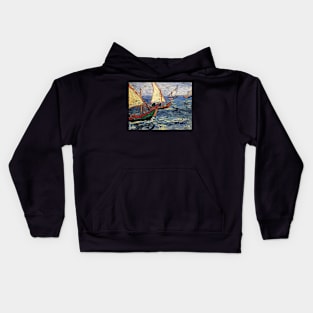 Abstrac Art Fisherman Kids Hoodie